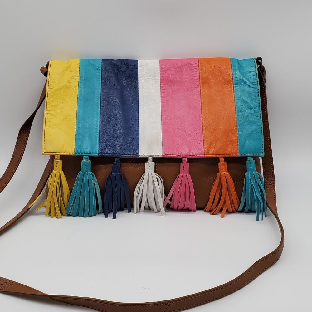 👜🌈Clever Carriage Soft Leather Crossbody Bag with Tassels